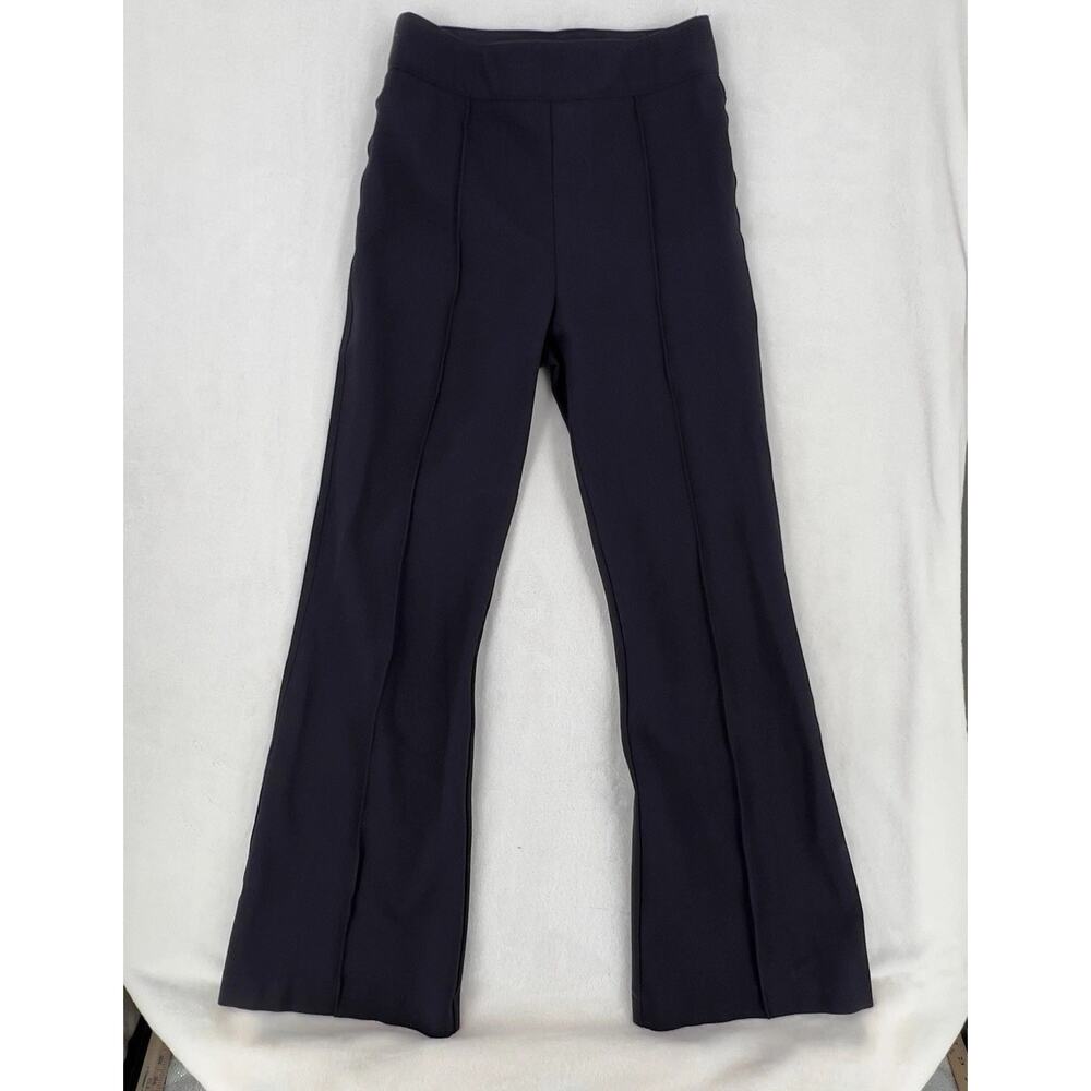 Spanx Pants Womens Small Black Ponte Flare Leg Pull On Shaping Pockets Office